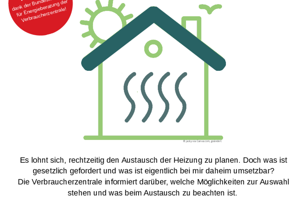 Hinweis auf eine Veranstaltung zum Thema Heizen ohne Wärmenetz am 16.06.2026 in der Astrid-Lindgren-Schule in Büdelsdorf hin.